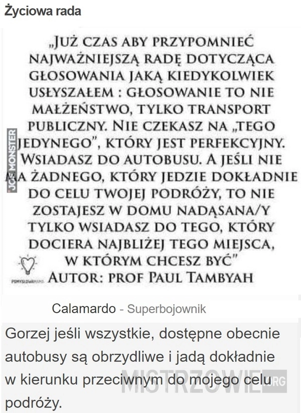 
    Życiowa rada