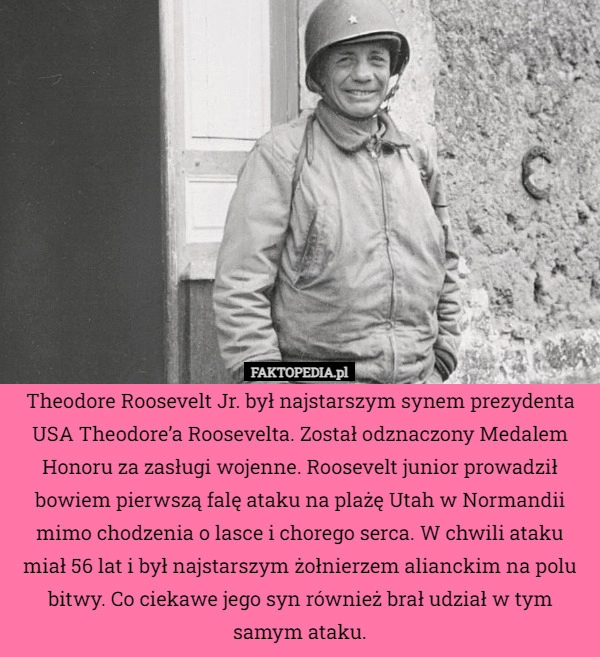 
    Theodore Roosevelt Jr. był najstarszym synem prezydenta USA Theodore’a Roosevelta.