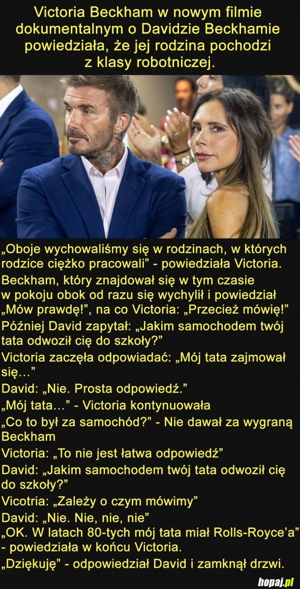 
    David Beckham ładnie wyjaśnił Victorię