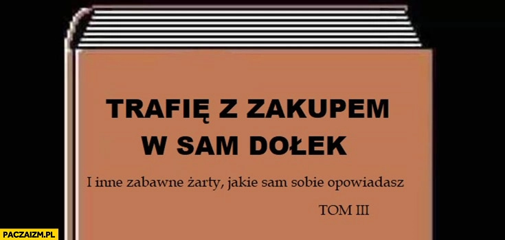
    Książka trafię z zakupem w sam dołek i inne zabawne żarty jakie sam sobie opowiadasz