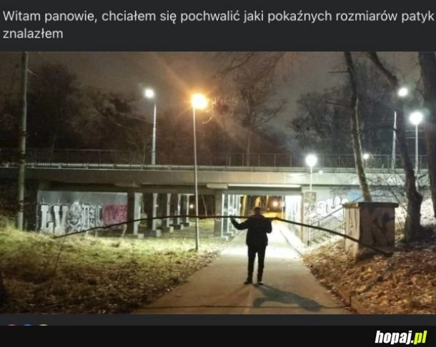 
    O wow, potężny patyk