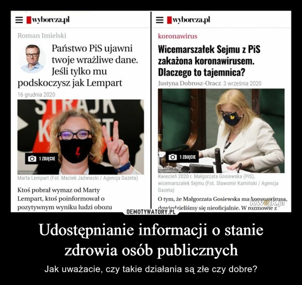 
    Udostępnianie informacji o stanie zdrowia osób publicznych