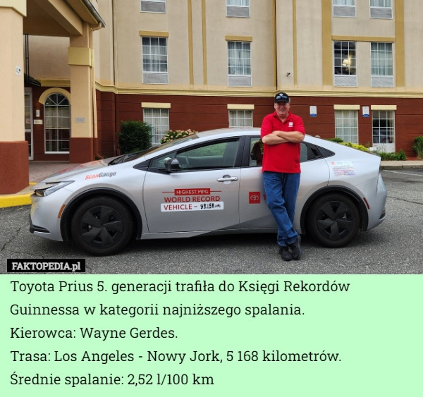 
    Toyota Prius 5. generacji trafiła do Księgi Rekordów Guinnessa w kategorii