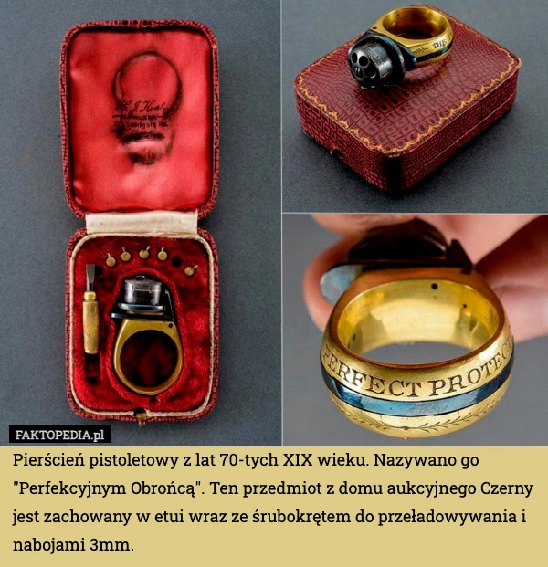
    Pierścień pistoletowy z lat 70-tych XIX wieku. Nazywano go "Perfekcyjnym