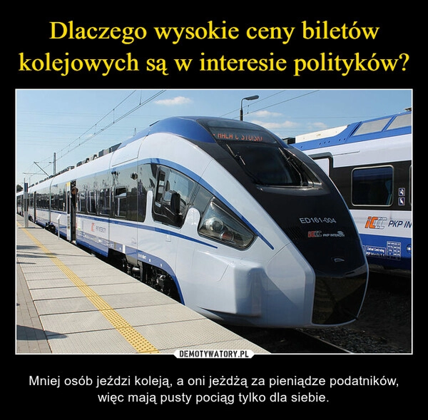 
    Dlaczego wysokie ceny biletów kolejowych są w interesie polityków?