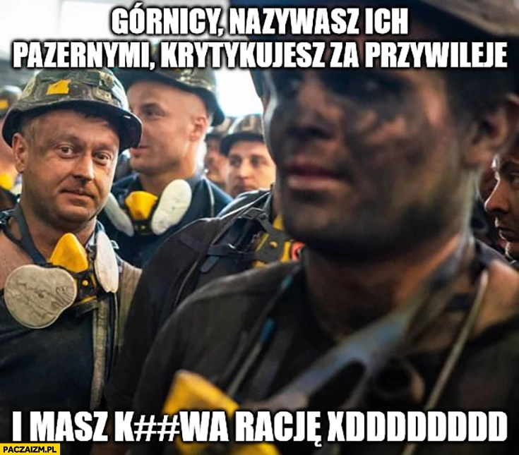 
    Górnicy nazywasz ich pazernymi, krytykujesz za przywileje i masz rację