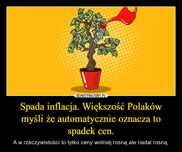 
    Spada inflacja. Większość Polaków myśli że automatycznie oznacza to spadek cen.