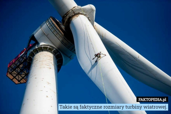 
    Takie są faktyczne rozmiary turbiny wiatrowej.