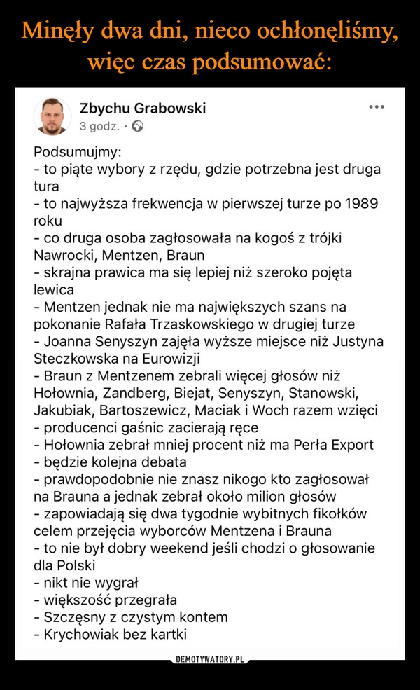 
    Minęły dwa dni, nieco ochłonęliśmy, więc czas podsumować: