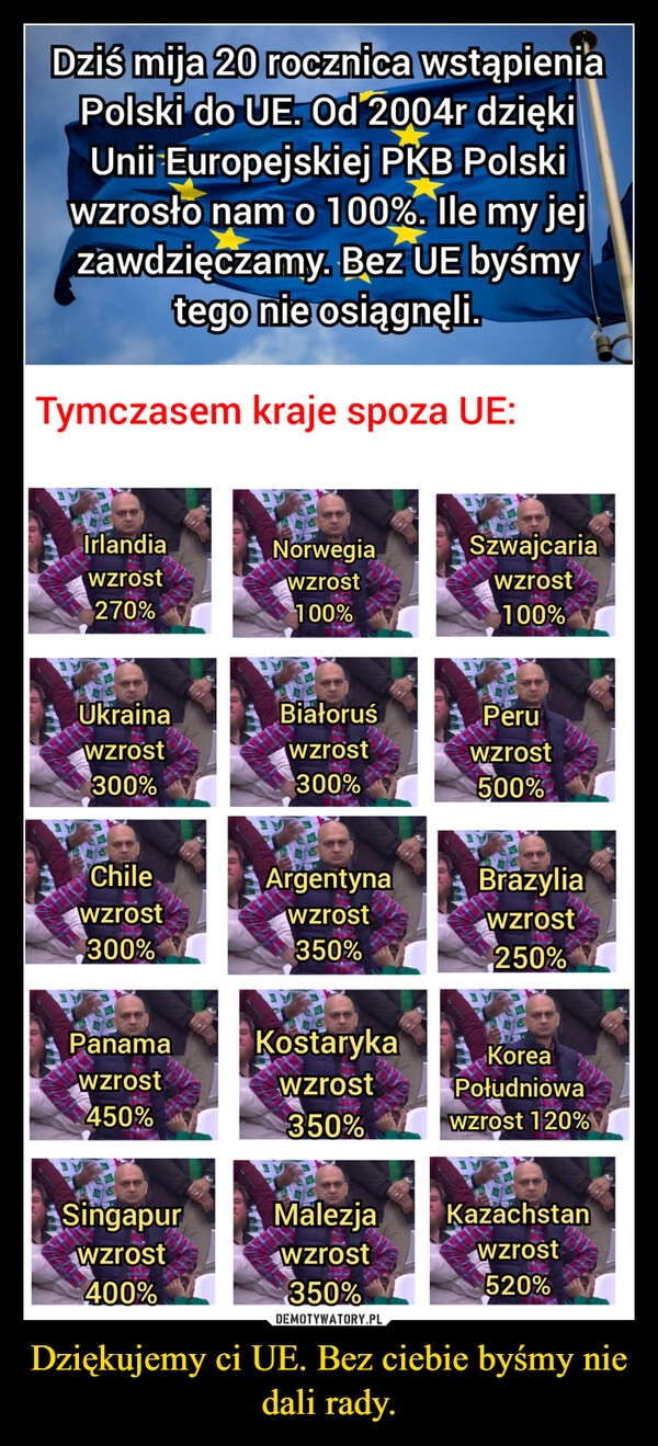 
    Dziękujemy ci UE. Bez ciebie byśmy nie dali rady.