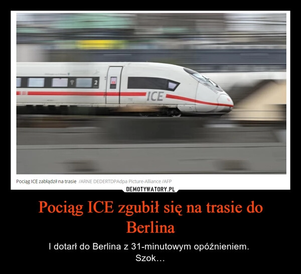 
    Pociąg ICE zgubił się na trasie do Berlina