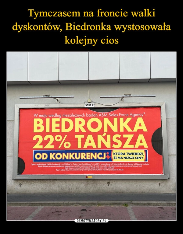 
    Tymczasem na froncie walki dyskontów, Biedronka wystosowała kolejny cios