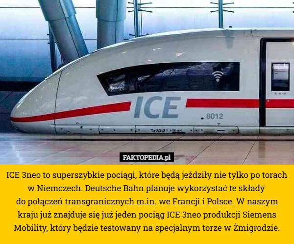
    ICE 3neo to superszybkie pociągi, które będą jeździły nie tylko po torach