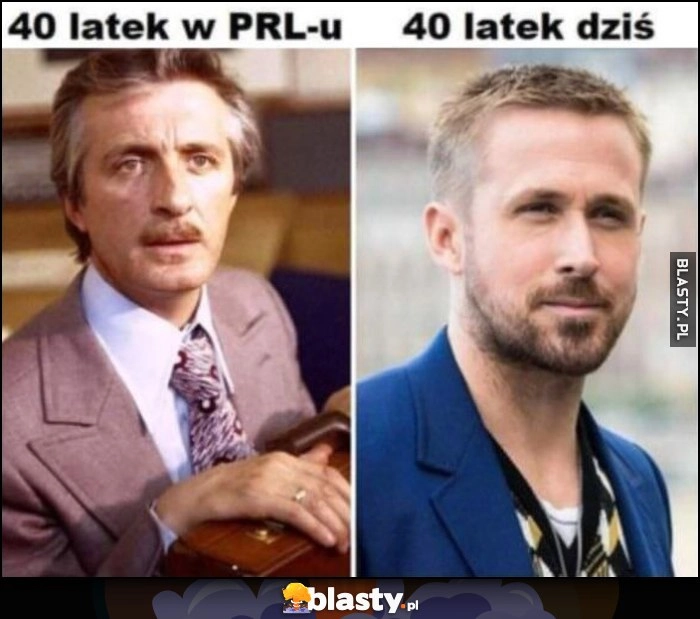 
    40-latek w PRLu vs 40-latek dziś Ryan Gosling