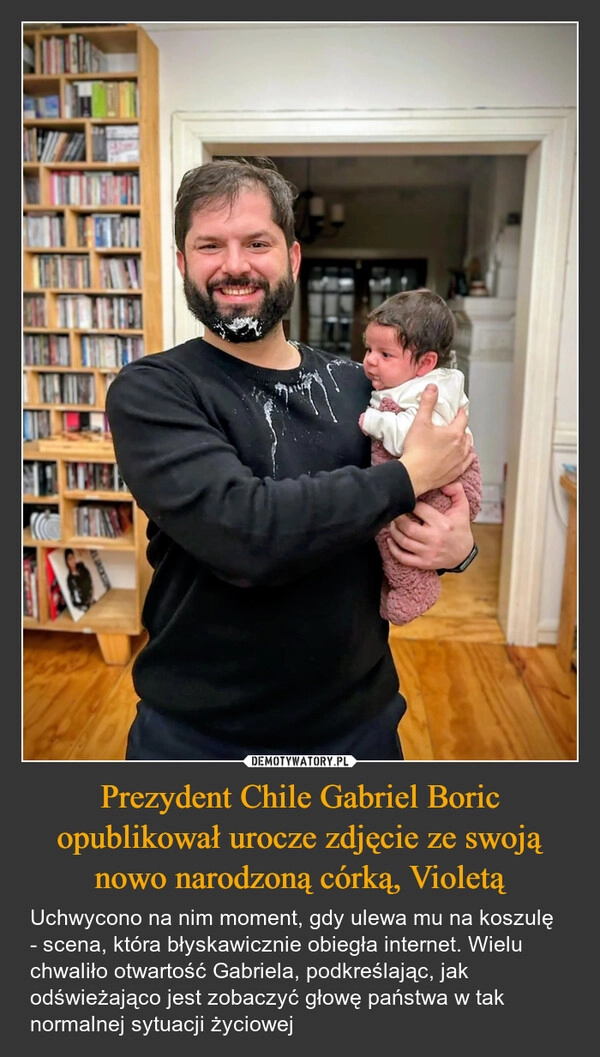 
    Prezydent Chile Gabriel Boric opublikował urocze zdjęcie ze swoją nowo narodzoną córką, Violetą