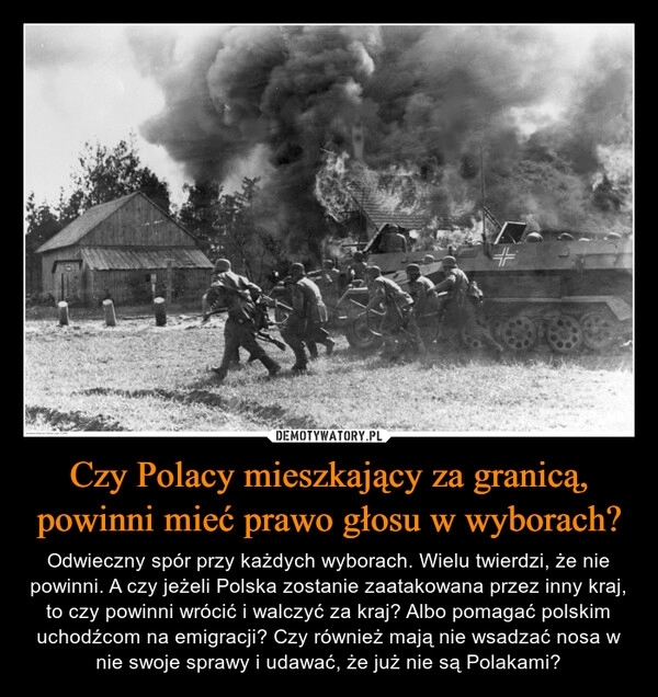 
    Czy Polacy mieszkający za granicą, powinni mieć prawo głosu w wyborach?