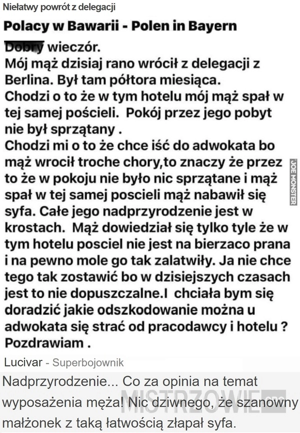 
    Niełatwy powrót z delegacji