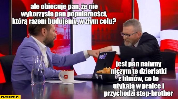 
    Stanowski do Brauna: obiecuje pan, że nie wykorzysta popularności w złym celu? Jest pan naiwny