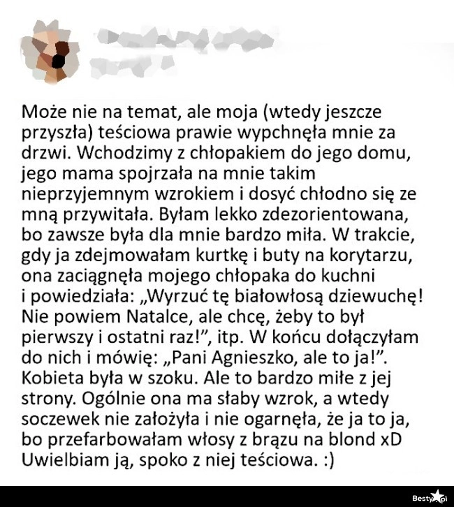 
    Negatywne nastawienie przyszłej teściowej 