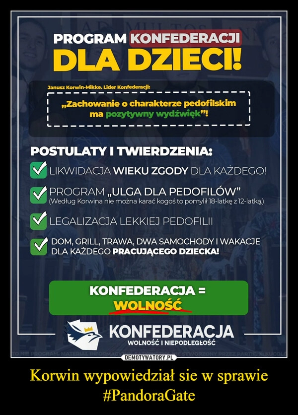 
    Korwin wypowiedział sie w sprawie #PandoraGate