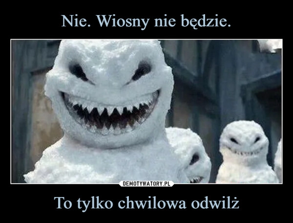 
    Nie. Wiosny nie będzie. To tylko chwilowa odwilż