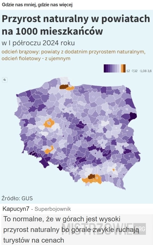 
    Gdzie nas mniej, gdzie nas więcej