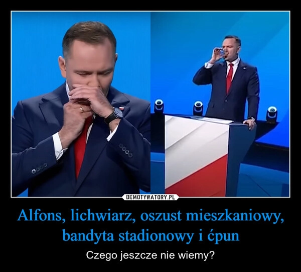 
    Alfons, lichwiarz, oszust mieszkaniowy, bandyta stadionowy i ćpun