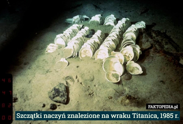 
    Szczątki naczyń znalezione na wraku Titanica, 1985 r.