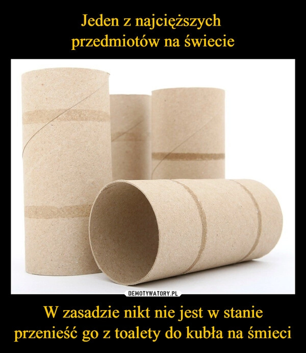 
    Jeden z najcięższych 
przedmiotów na świecie W zasadzie nikt nie jest w stanie przenieść go z toalety do kubła na śmieci