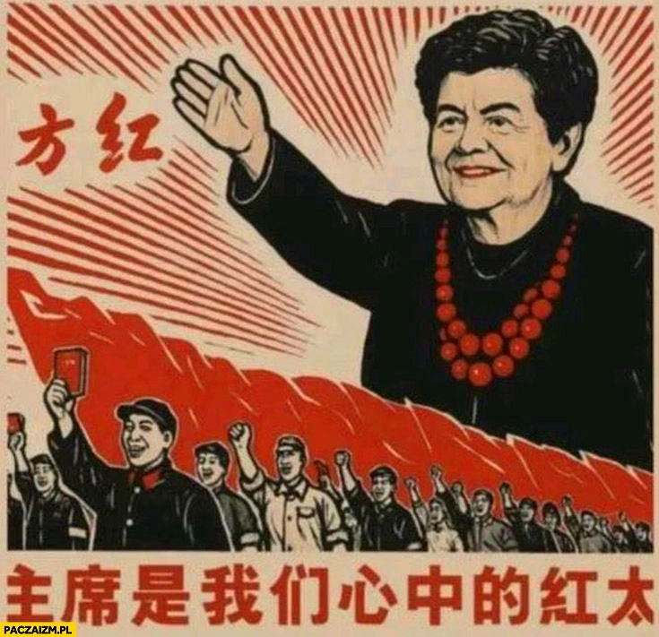 
    Seneszyn chiński plakat propagandowy przeróbka