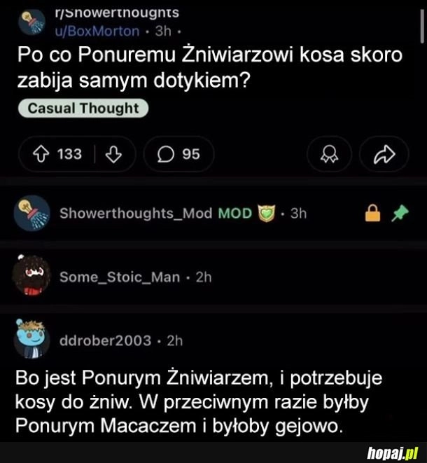 
    Żniwiarz bez kosy