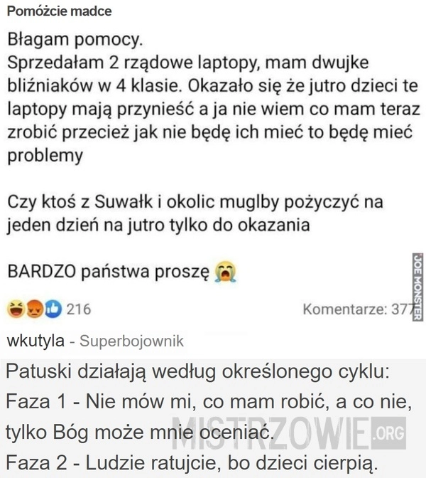 
    Pomóżcie madce