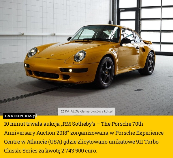 
    10 minut trwała aukcja „RM Sotheby’s – The Porsche 70th Anniversary Auction