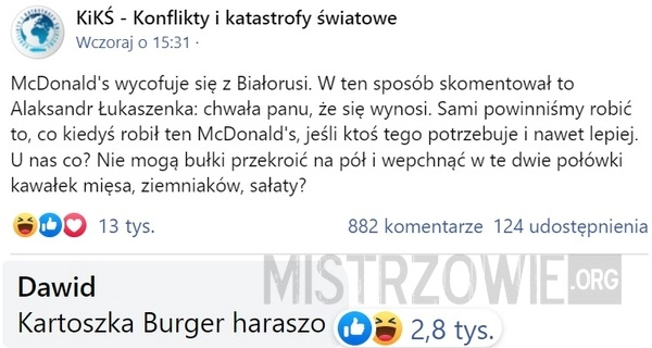 
    
			McDonald's wycofuje się z Białorusi					