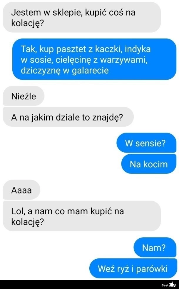 
    Zakupy na kolację 