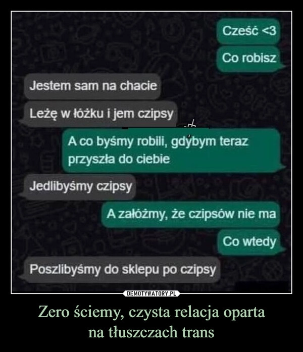 
    Zero ściemy, czysta relacja oparta
na tłuszczach trans