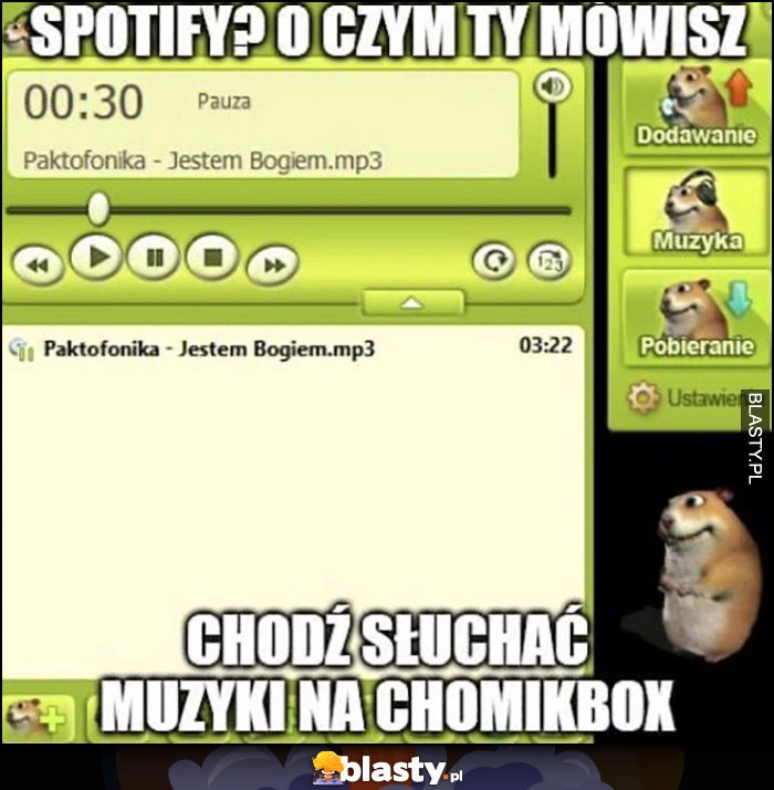 
    Spotify? O czym ty mówisz, chodź słuchać muzyki na chomikbox