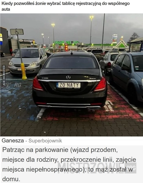 
    Kiedy pozwoliłeś żonie...