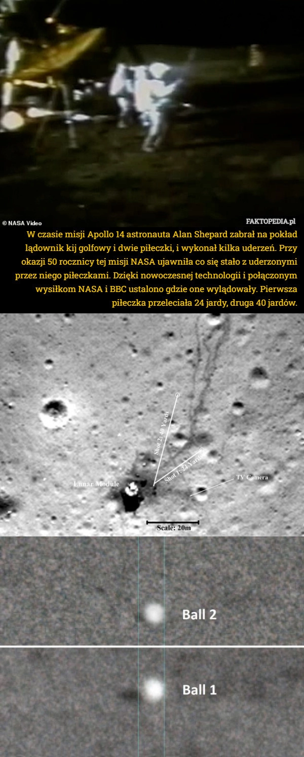 
    W czasie misji Apollo 14 astronauta Alan Shepard zabrał na pokład lądownik