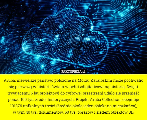 
     Aruba, niewielkie państwo położone na Morzu Karaibskim może pochwalić się