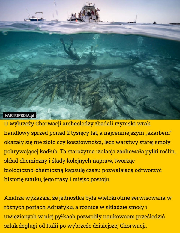 
    U wybrzeży Chorwacji archeolodzy zbadali rzymski wrak handlowy sprzed ponad