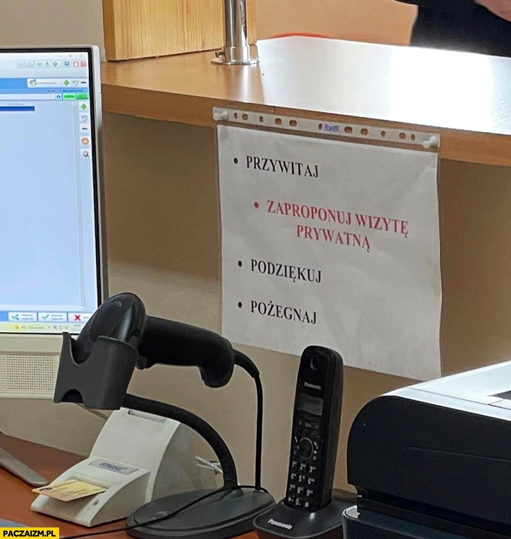 
    Przychodnia instrukcja dla rejestratorek przywitaj zaproponuj wizytę prywatna podziękuj pożegnaj