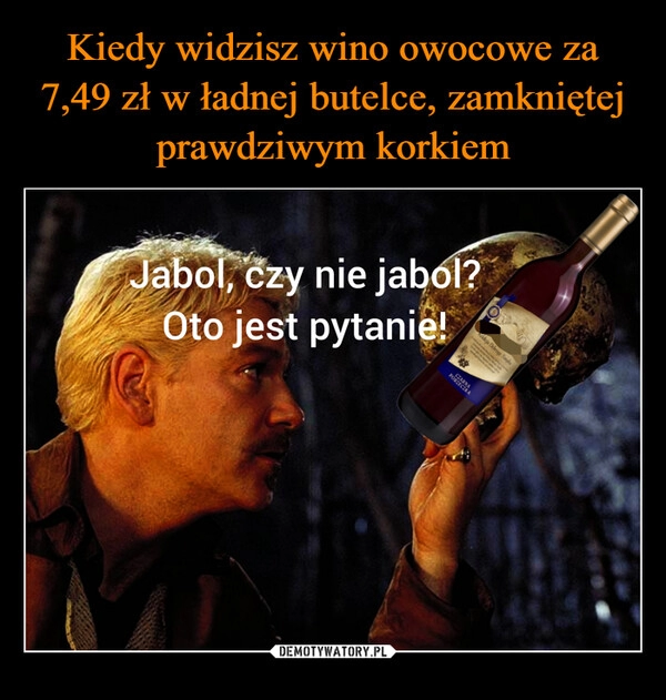 
    Kiedy widzisz wino owocowe za 7,49 zł w ładnej butelce, zamkniętej prawdziwym korkiem