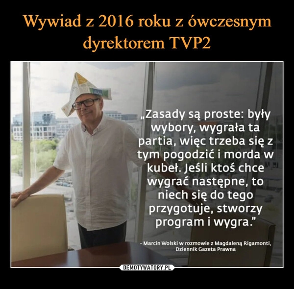 
    Wywiad z 2016 roku z ówczesnym dyrektorem TVP2