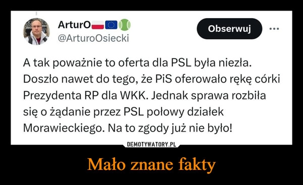 
    Mało znane fakty