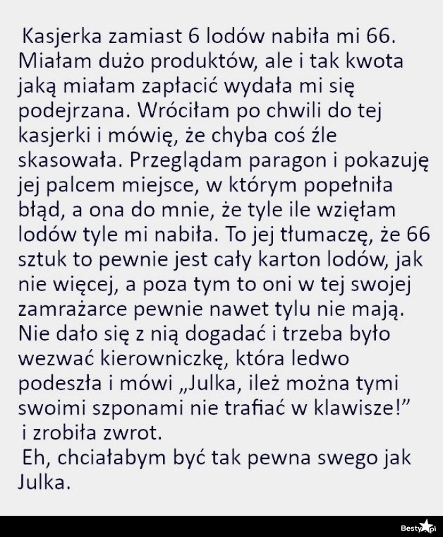 
    Kasjerka i jej niezwykła pewność siebie 