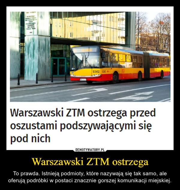 
    Warszawski ZTM ostrzega