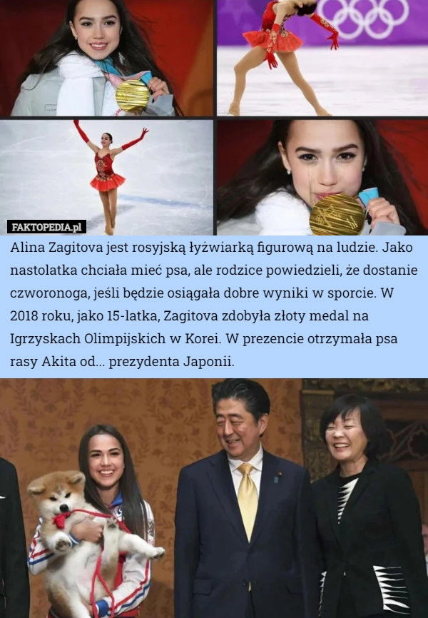 
    Alina Zagitova jest rosyjską łyżwiarką figurową na ludzie. Jako nastolatka