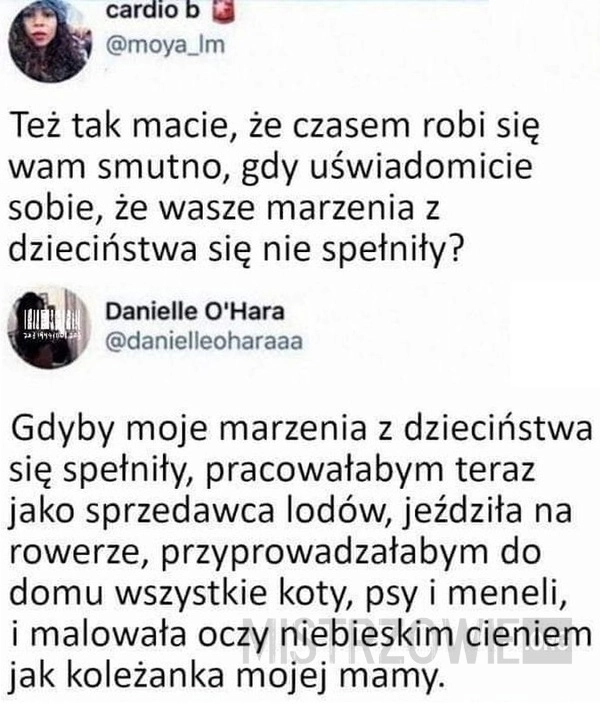 
    Moje marzenia z dzieciństwa