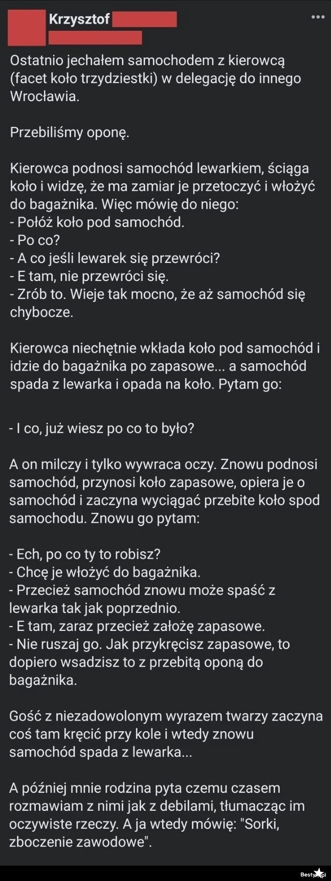 
    Kierowca kontra przebita opona 